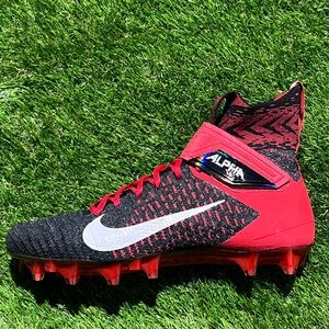 Size 13 Nike Alpha Menace Elite 2 Flyknit NO BOXl 🏈 Cleats BV2077-109 Bred 2018